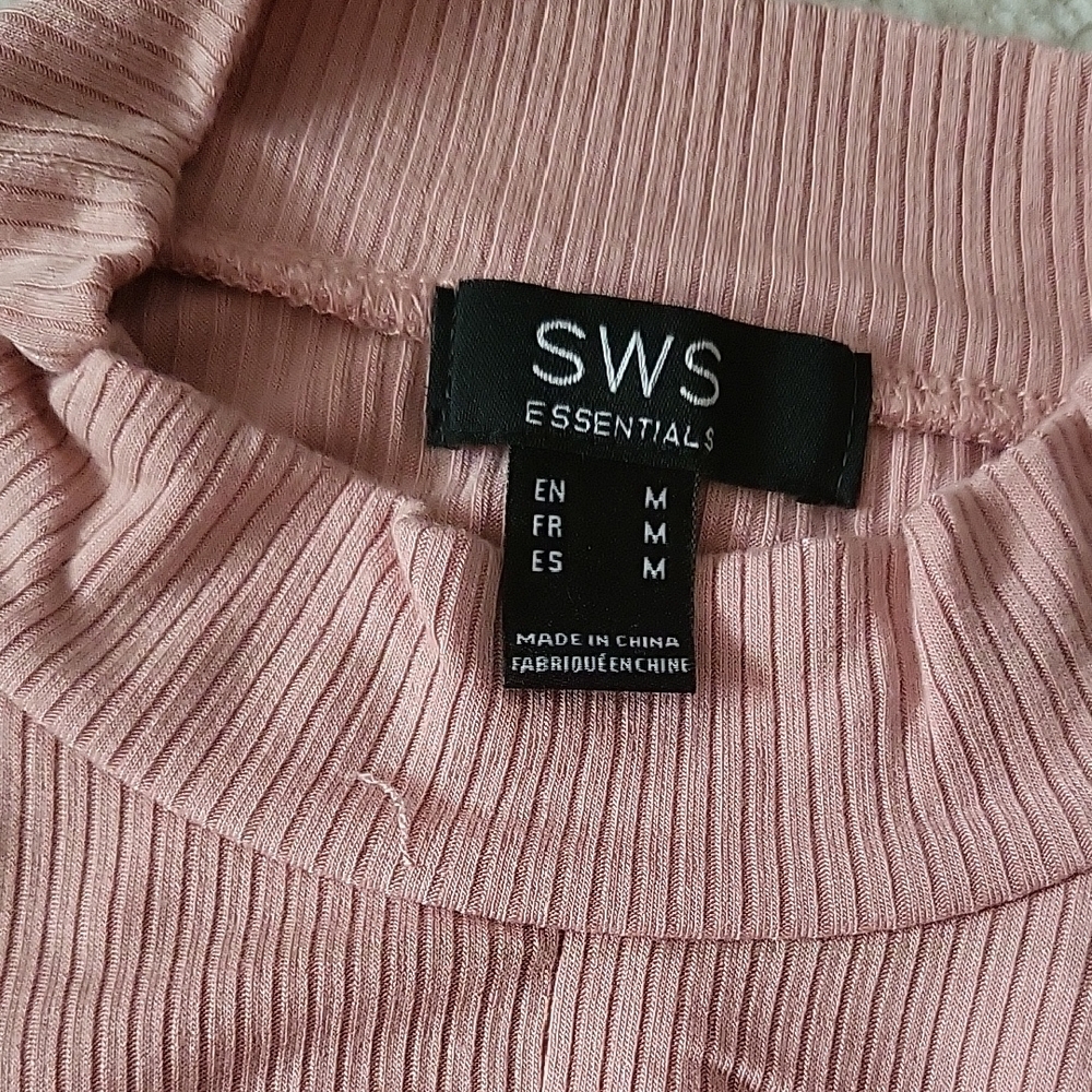 Pink Ribbed Long Sleeve Top - Picture 3 of 3